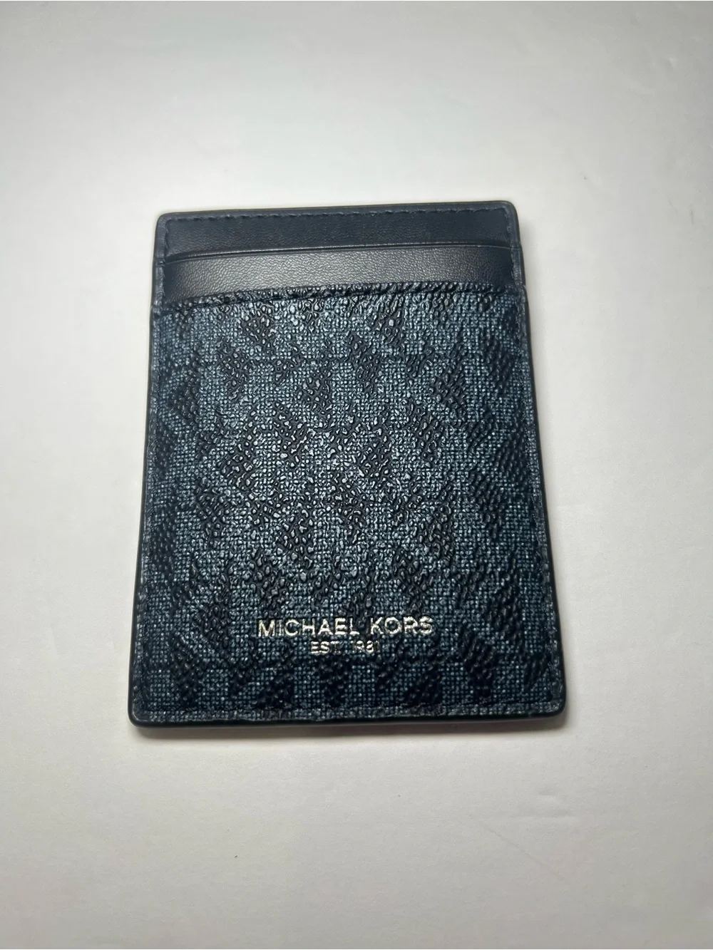 Michael Kors Men's Card Holder & Money Clip Set Black Blue New
